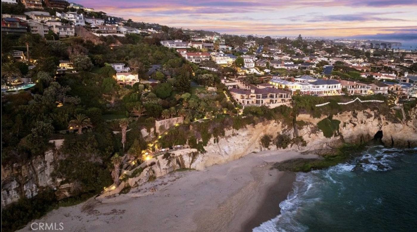 Sunset aerial Laguna Beach