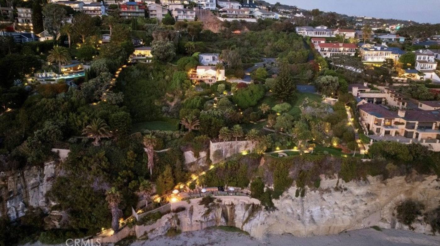 Night aerial lit estate